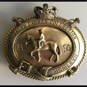 Ralph Lauren Collection Solid Brass Plaque Buckle
